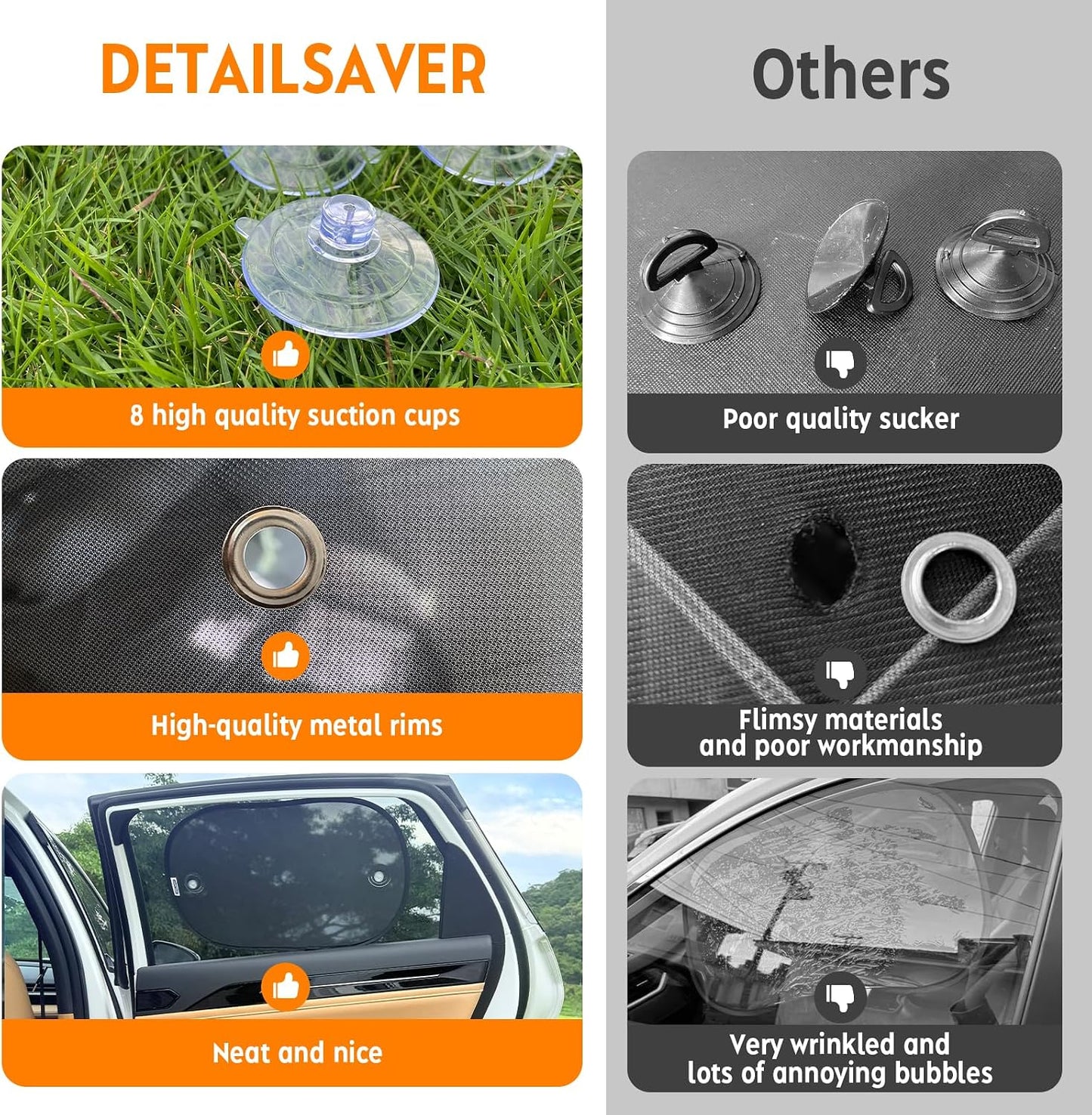 [2026 Upgraded] Car Shades for Side Windows 19"x12"(4 Pack),Sun Shade for Window with 8 Suction Cups,Car Window Shades Can Blocks 99.98% UVR,Window Shade for Baby