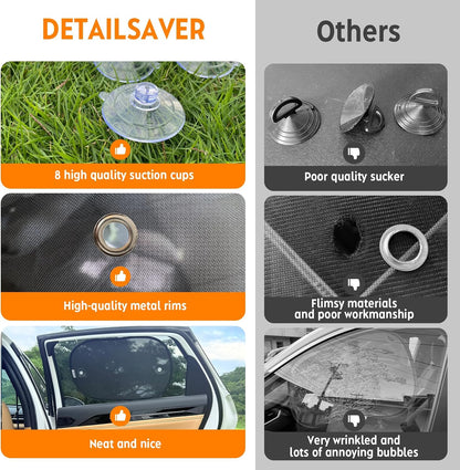 [2026 Upgraded] Car Shades for Side Windows 19"x12"(4 Pack),Sun Shade for Window with 8 Suction Cups,Car Window Shades Can Blocks 99.98% UVR,Window Shade for Baby