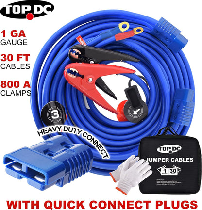 TOPDC 4 Gauge 20 Feet Jumper Cables for Car, SUV and Trucks Battery, Heavy Duty Automotive Booster Cables for Jump Starting Dead or Weak Batteries with Carry Bag, (TD-P0420)