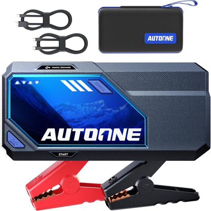 AUTOONE 6000A Car Battery Jump Starter Up to All Gas & 12L Diesel Engine, Car Battery Jumper Starter Portable 12V Jump Box with USB Output, Storage Case, LED Flashlight