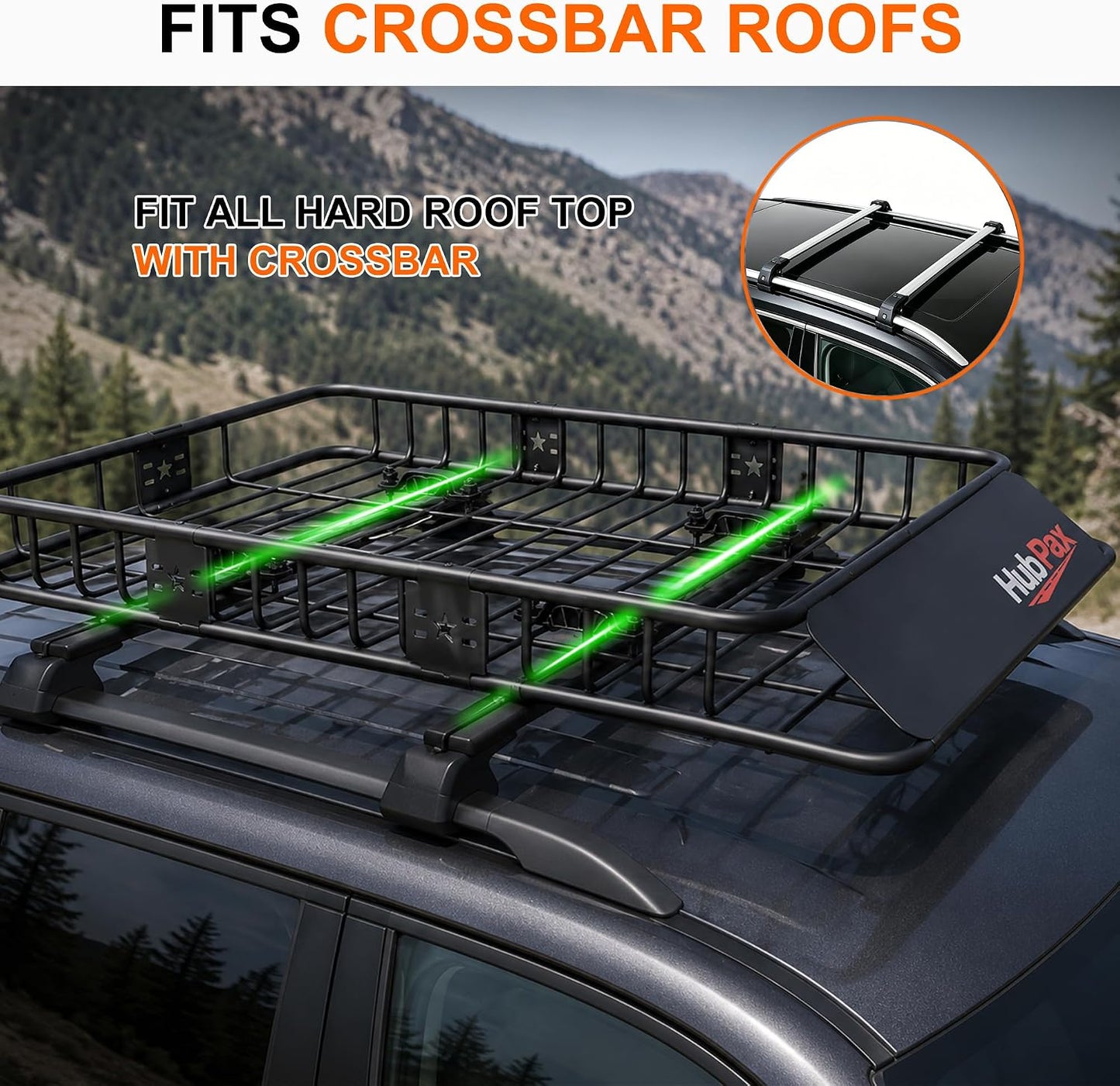21 Cu Ft. Car Rooftop Cargo Carrier Bag Car Roof Top Bag Cargo Carrier | Fit All Vehicle with/Without Rack, Includes Anti-Slip Mat, 8 Reinforced Straps, 6 Door Hooks, Luggage Lock