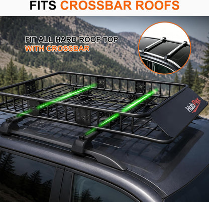 21 Cu Ft. Car Rooftop Cargo Carrier Bag Car Roof Top Bag Cargo Carrier | Fit All Vehicle with/Without Rack, Includes Anti-Slip Mat, 8 Reinforced Straps, 6 Door Hooks, Luggage Lock