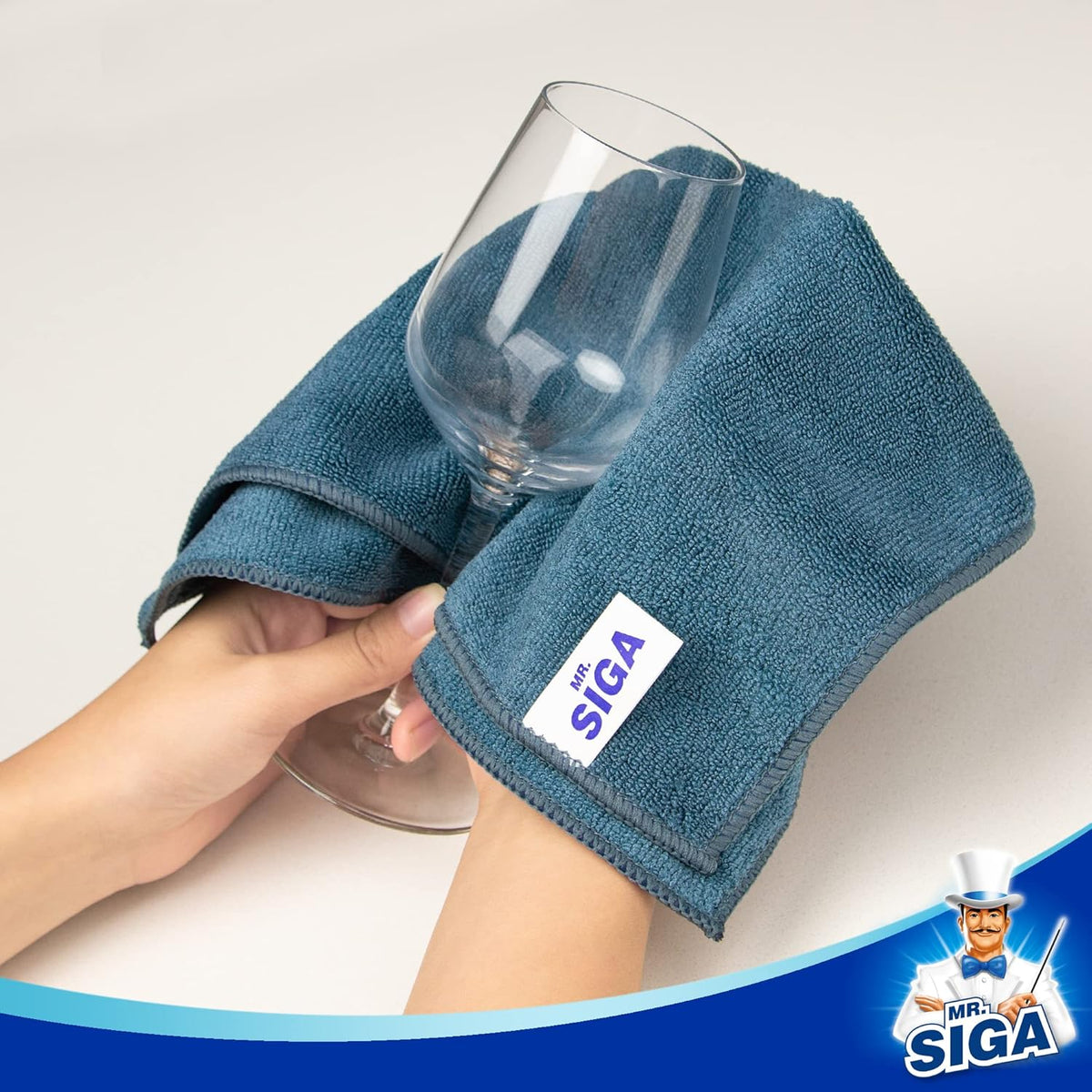 MR.SIGA Microfiber Cleaning Cloth, All-Purpose Microfiber Towels, Streak Free Cleaning Rags, Pack of 12, Grey, Size 32 x 32 cm(12.6 x 12.6 inch)