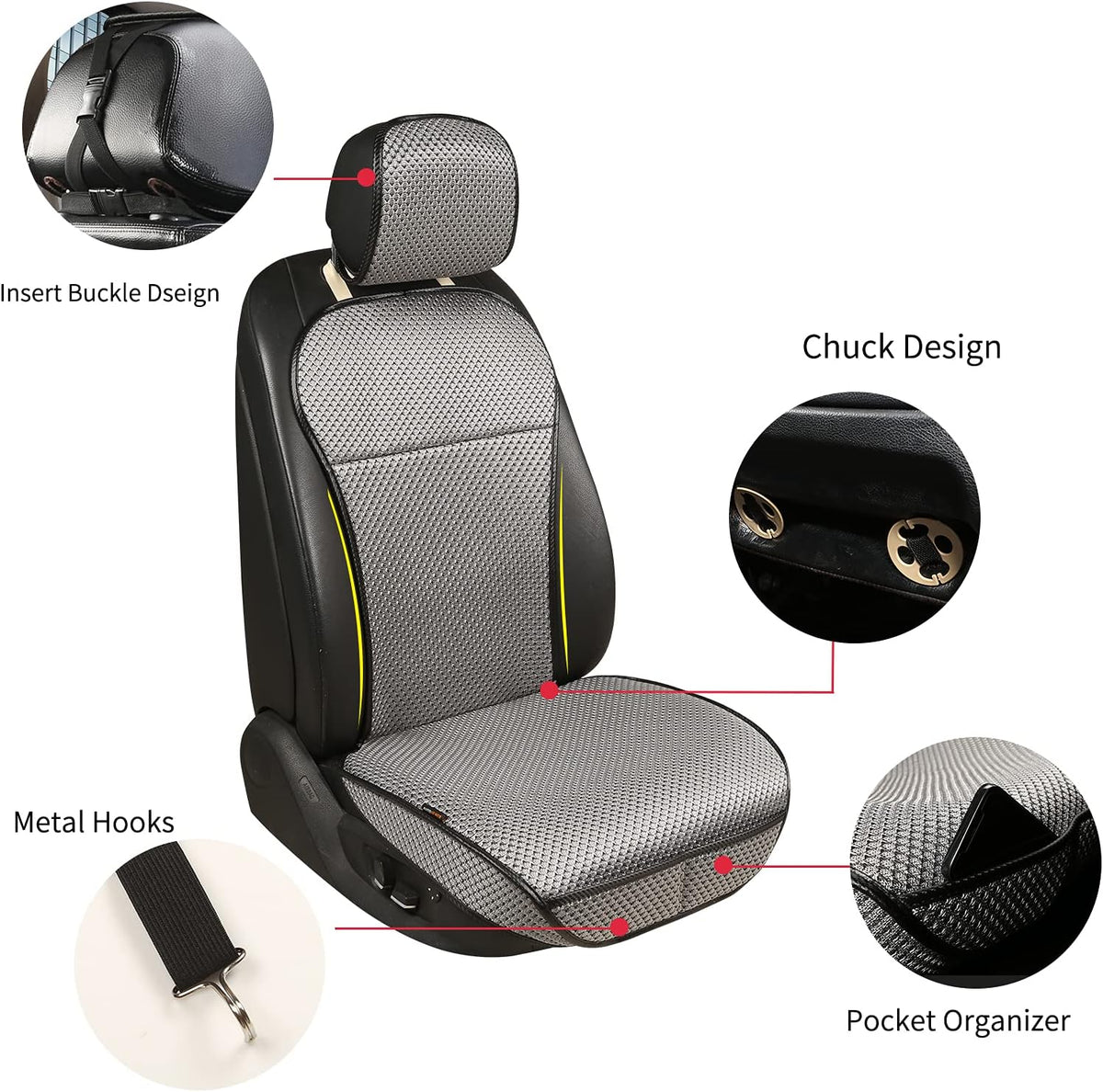 Auto Newer Luxury Breathable Car Seat Cover Fit Four Seasons, Universal Front of Car Seat Cushions, Bottom Seat Covers of Full Wrapped Edge,Universal Fit for 95% Cars,SUV,Pickup(Beige，2PCS)