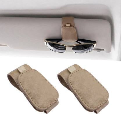 Yuoyar 2 Packs Magnetic Sunglass Holder for Car Visor (Grey) | Magnetic Interior Car Accessories