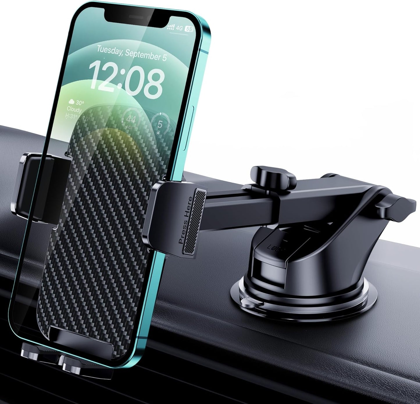 Qifutan Dash Mounted Holders Phone Holders for Your Car Phone Mount for Car Windshield Dashboard Air Vent Universal Desk Mounts Hands Free Automobile Cell Phone Holder Fit for iPhone Smartphone