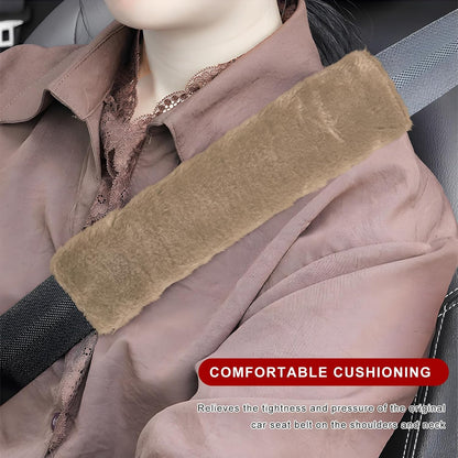 Sun Walker 2PCS Seat Belt Shoulder Pads, Fluffy Soft Plush Auto Seat Belt Pads for Protecting Your Neck & Shoulder, Comfortable Seatbelt Cover Warm Protective Cushion for Most Cars (Purple)