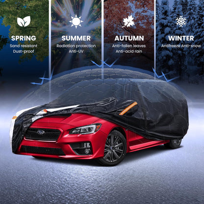 Large SUV Car Cover for Chevy Suburban 100% Waterproof All Weather, Heavy Duty Outdoor Full Exterior Covers Rain Sun Wind UV Protection. - Colors D