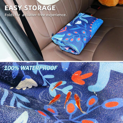 Waterproof Sweating Car Seat Cover for Post Gym Workout, Running, Swimming, Beach and Hiking, Universal Fit Non-Slip Towel Bucket Seat Protector for Cars SUV Trucks, Machine Washable (Grey)