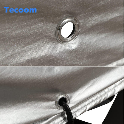 Tecoom Heavy Duty Multiple Layers Car Cover All Weather Waterproof Windproof Reflective Snow Sun Rain Protective Outdoor with Buckles and Belt Fit 191-200 Inches Sedan