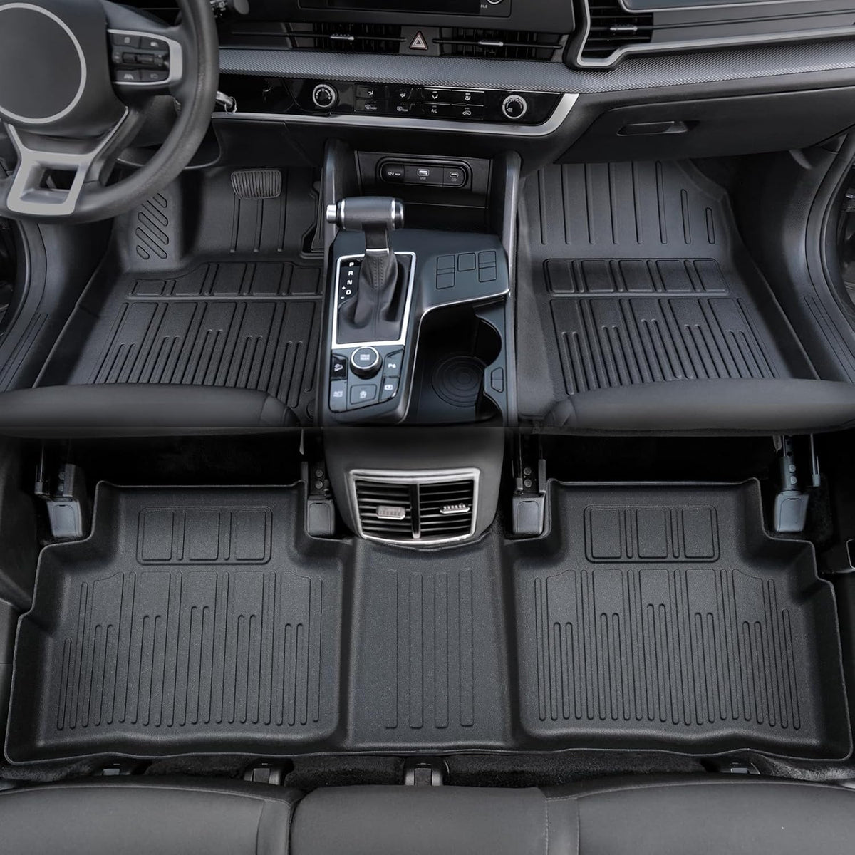 Floor Mats for Kia K5 2021-2026/Hyundai Sonata Gas 2020-2026, All Weather Floor Mats Trunk Cargo Liner Accessories, Full Coverage Set (Fit FWD Models)