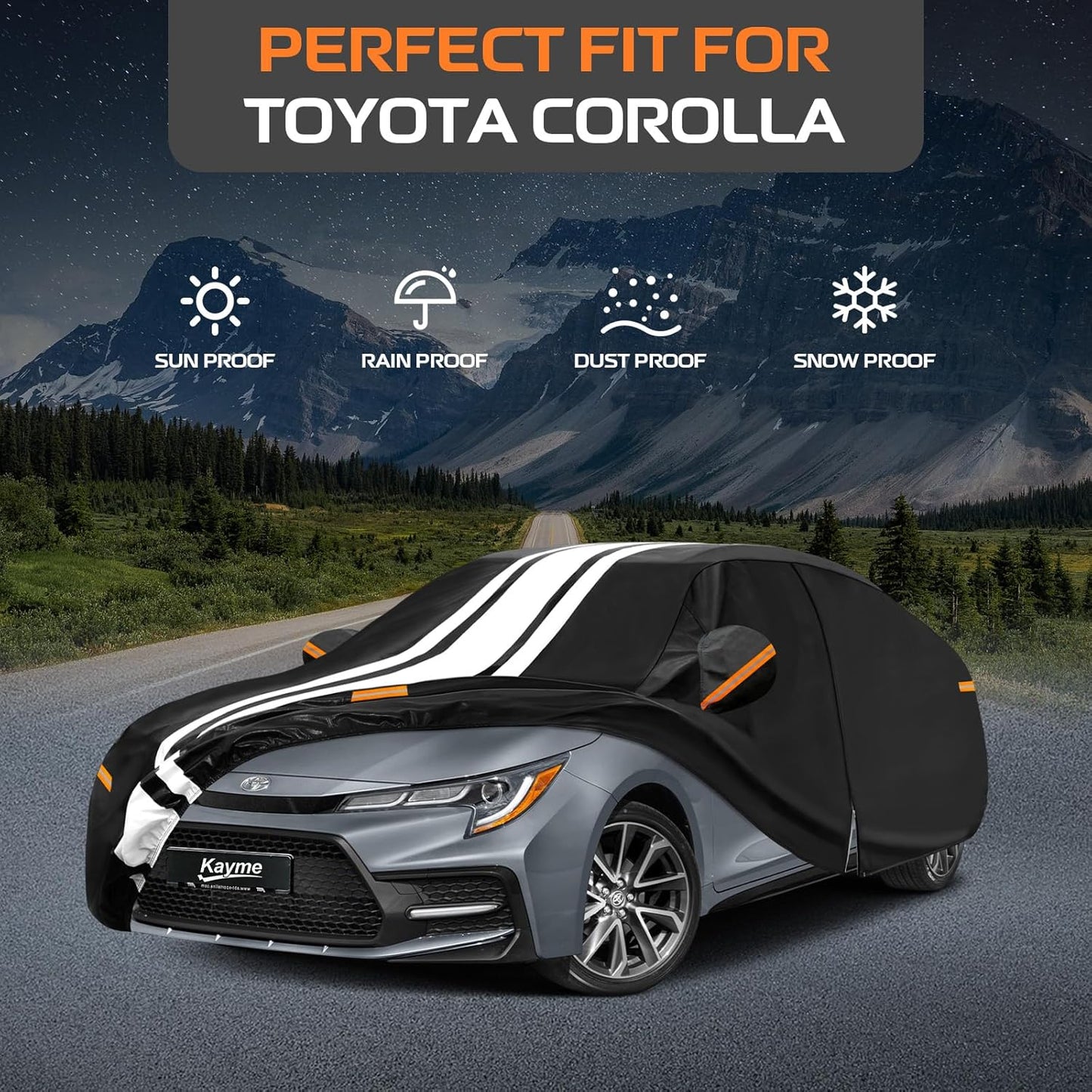 Kayme Heavy Duty Car Cover Custom Fit for BMW 3 Series 320i 325i 328i 330i 335i (1982-2026), Outdoor Full Exterior Cover with Tape and Towel, Rain Snow Sun UV Protection. - Colors A