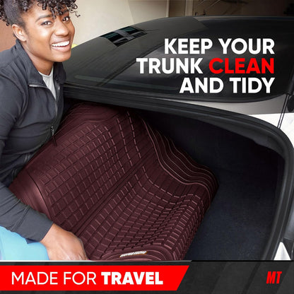 Motor Trend Premium FlexTough All-Protection Cargo Mat Liner – w/Traction Grips & Fresh Design, Heavy Duty Trimmable Trunk Liner for Car Truck SUV, Black (OF-985-BK)