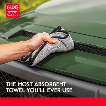 Griot's Garage PFM Terry Weave Microfiber Towel for Car Cleaning, Drying and Polishing, Vehicle Detailing, Scratch-Free, 16” x 16”, Set of 2, 55586