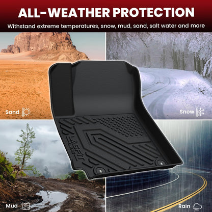 LASFIT Floor Mats Fits for Hyundai Sonata 2020-2026 (Only for FWD & Gas) & Kia K5 2021-2025 (Only for FWD) Custom Fit TPE All Weather Floor Liners Car Mats Accessories, Black