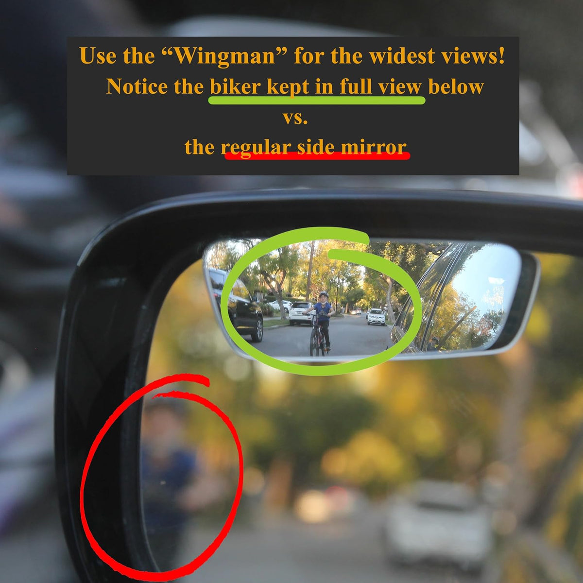 Superfan Blind Spot Mirrors for Cars by Safe View Company – Real Convex Glass for Clear Wide Angle Vision – Safer Lane Changes, Easy Stick-On, Weatherproof & Long Lasting Durability