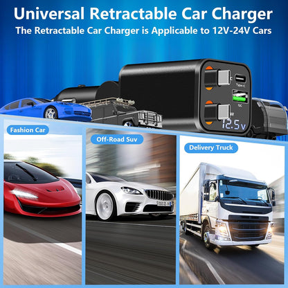 【MFi Certified】iPhone 17 Car Charger Fast Charging, Braveridge 75W USB C PD&QC Car Power Cigarette Lighter USB Charger with 6FT Type C Coiled Cable for iPhone 17/17 Pro Max/16/15/Galaxy S26/S25/Pixel