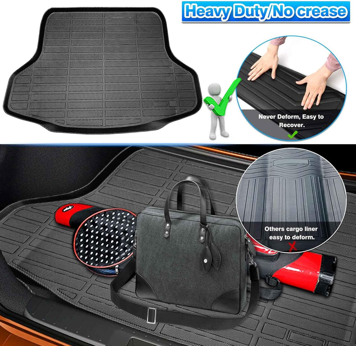 Rav4 Cargo Liner - Trunk Mat for Toyota RAV4 2019-2024 2025, All Weather Cargo Mat for rav4 Accessories, Heavy Duty (Fit for All Models)