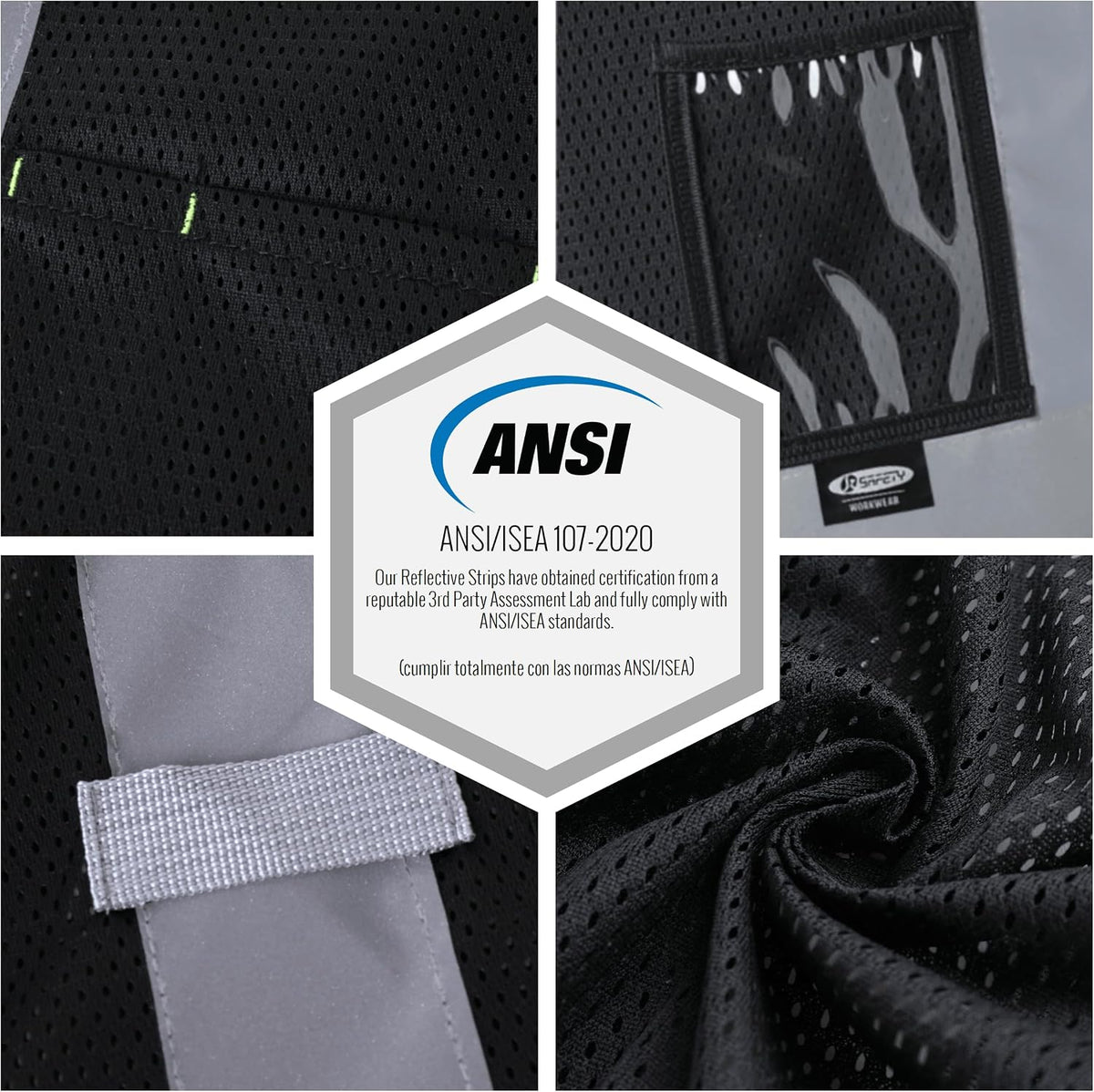 JKSafety Safety Vest for men women Hi Vis Vest with Pockets and Zipper High Visibility Meet ANSI Standard（BX310