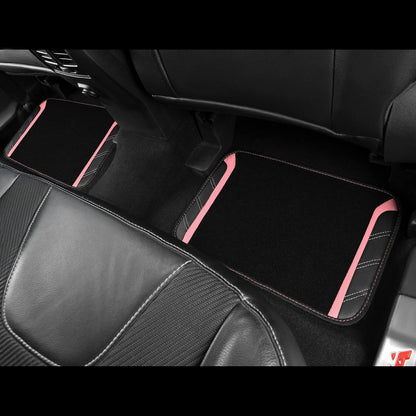 CAR PASS Air Mesh Leather Car Seat Covers Full Set, Waterproof Car Floor Mats, Sporty Steering Wheel Cover 14.5-15in, Universal Fits for 95% Cars Truck SUV (Black and Blue)