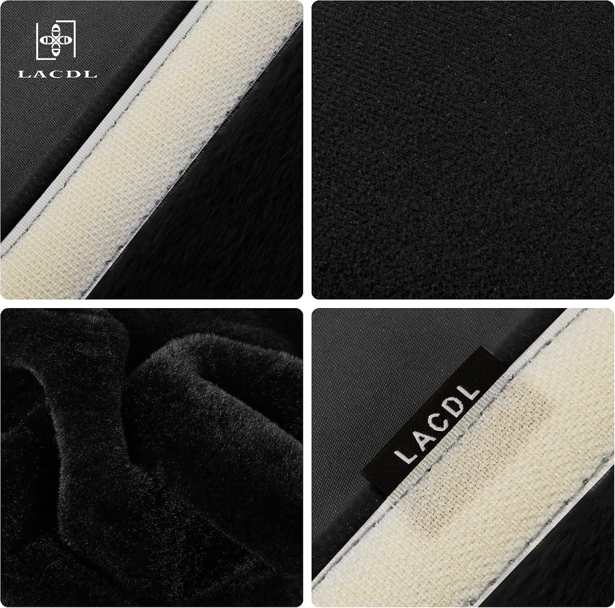 LACDL Extra Long Seatbelt Cover Super Soft Furry for Adults Kids Women & Men, Thick Plush Full Car Seat Belt Strap Cushion, Fluffy Shoulder Pad Protector, Auto Interior Accessories, 1pc, Black, 15.5in