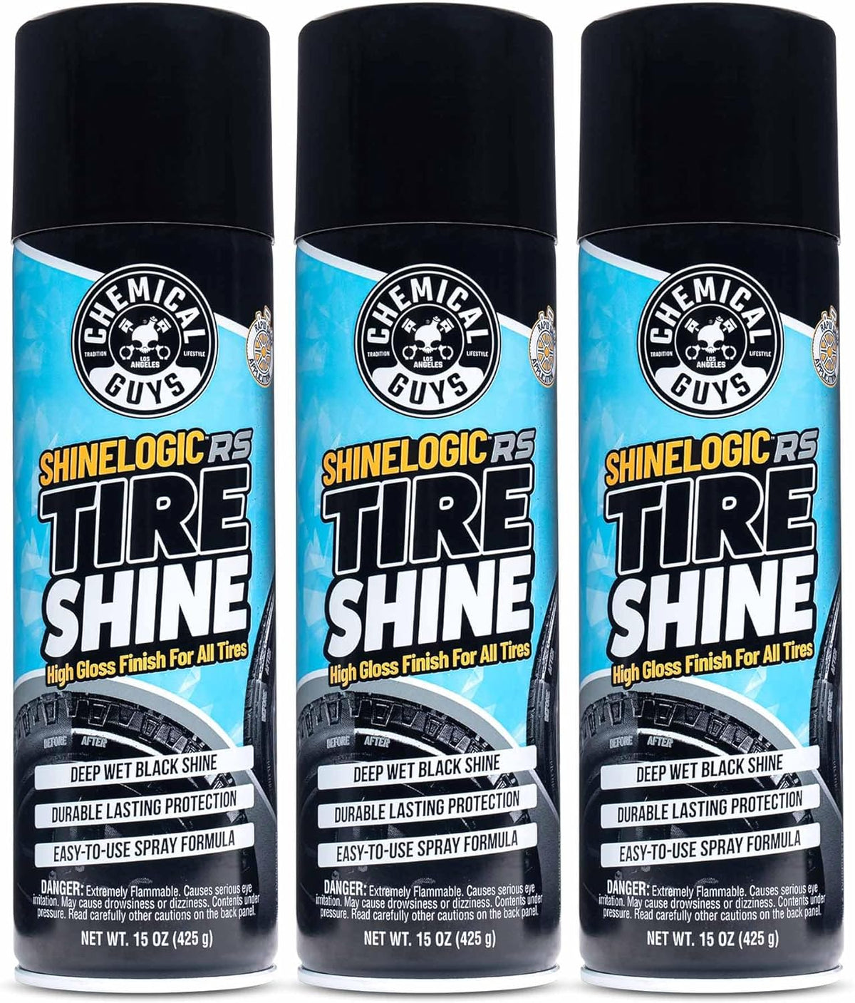 Chemical Guys ShineLogic Tire Shine Safe for Cars, Trucks, Motorcycles, RVs & More, Includes WonderWave Applicator Kit, 20 fl oz, 2 Pack