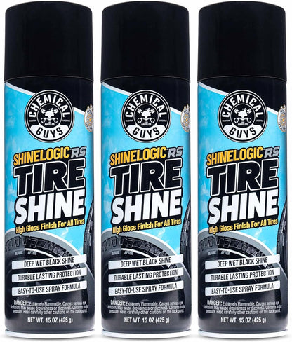 Chemical Guys ShineLogic Tire Shine Safe for Cars, Trucks, Motorcycles, RVs & More, Includes WonderWave Applicator Kit, 20 fl oz, 2 Pack