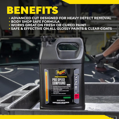 Meguiar's Pro Speed Compound M10032, Fast-Cutting Rubbing Compound for Cars, Offers Heavy Scratch and Swirl Removal, Professional Car Polish, Car Compound Removes up to 1200 Grit Sanding Marks, 32 Oz
