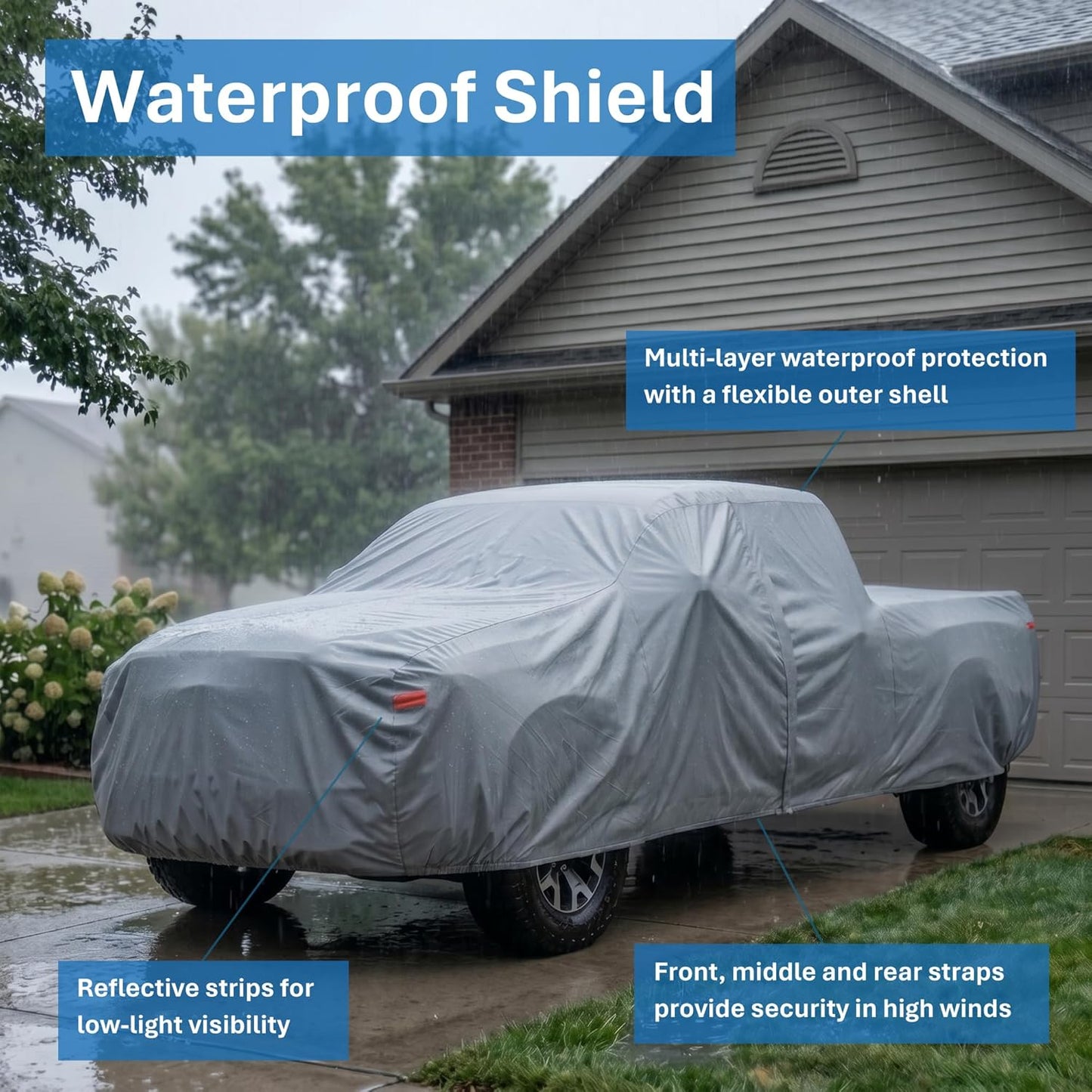 EzyShade 10-Layer Car Cover Waterproof All Weather - See Vehicle Size-Chart - Car Covers for Automobiles & Car Snow Cover - Full Exterior Covers - Winter Rain Sun SUV Sedan. Size A4 (See SizeChart)