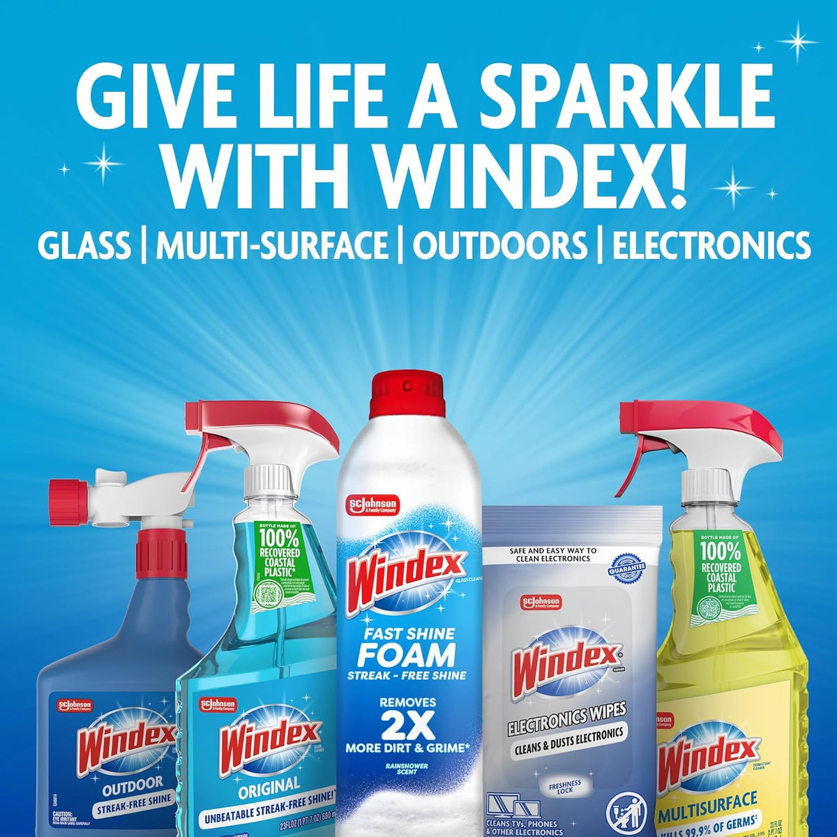 Windex Automotive Car Window and Glass Cleaner, Streak-Free Shine for Car Glass Exteriors, Tinted Windows, and Interior Electronics, 23 fl oz