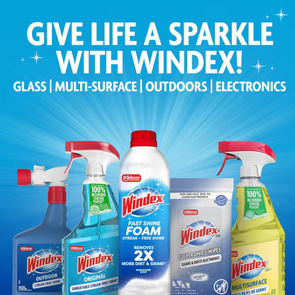 Windex Automotive Car Window and Glass Cleaner, Streak-Free Shine for Car Glass Exteriors, Tinted Windows, and Interior Electronics, 23 fl oz