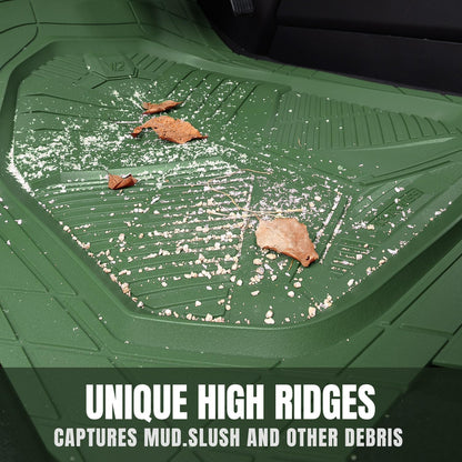 CAR PASS Heavy Duty Rubber Car Mats with Cargo Liner, Deep-Dish Car Floor Mats and Trunk Mat All Weather, Universal Trim-to-Fit for SUVs Trucks Sedans, Waterproof Anti-Slip, Trimmable V12 Black