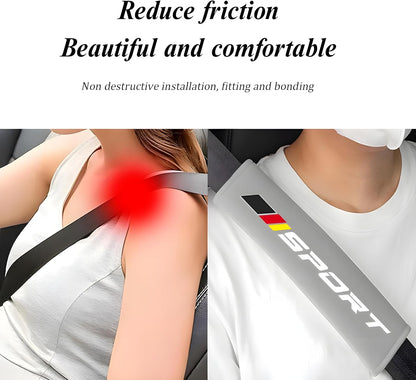 Mandark Car Seat Belt Pad, Vehicle Seatbelt Shoulder Strap Cover for More Comfortable Driving, Auto Interior Safety Belt Protection Cushion Accessories, Universal for SUV, Truck, RV (Black)