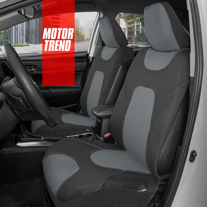 Motor Trend AquaShield Waterproof Front Seat Covers, Black Seat Covers for Cars – Neoprene Front Car Seats Cover, SUV Seat Covers Protector - Car Interior Cover for Auto, Trucks, & Dog Owners