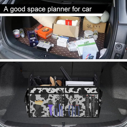 Femuar Car Trunk Organizer with Large Capacity Waterproof Car Accessories for Women & Men, Collapsible Trunk Organizer for Suv/Jeep/Sedan,Tools (Black, Standard)