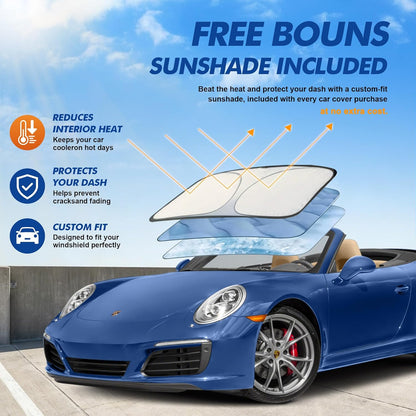 Car Cover Waterproof All-Weather,Heavy-Duty Outdoor Full Exterior Automobiles Sedan/Coupe (Length 186-193 inch) with Windshield Sun Shade Universal Fit Toyota Camry, Tesla Model 3, Accord etc