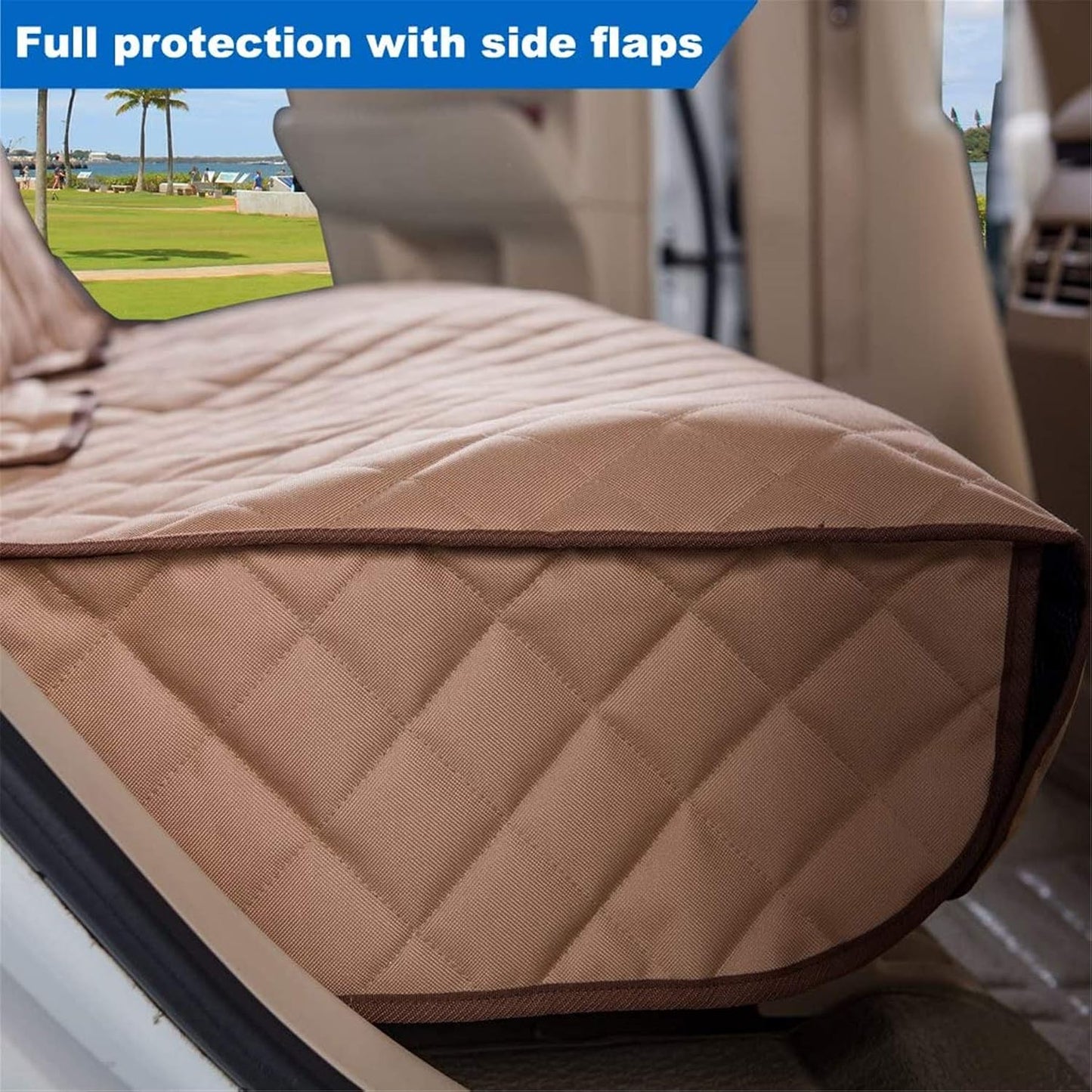 VIEWPETS Bench Car Seat Cover Protector - Waterproof, Heavy-Duty and Nonslip Pet Car Seat Cover for Dogs with Universal Size Fits for Vehicles, Trucks & SUVs