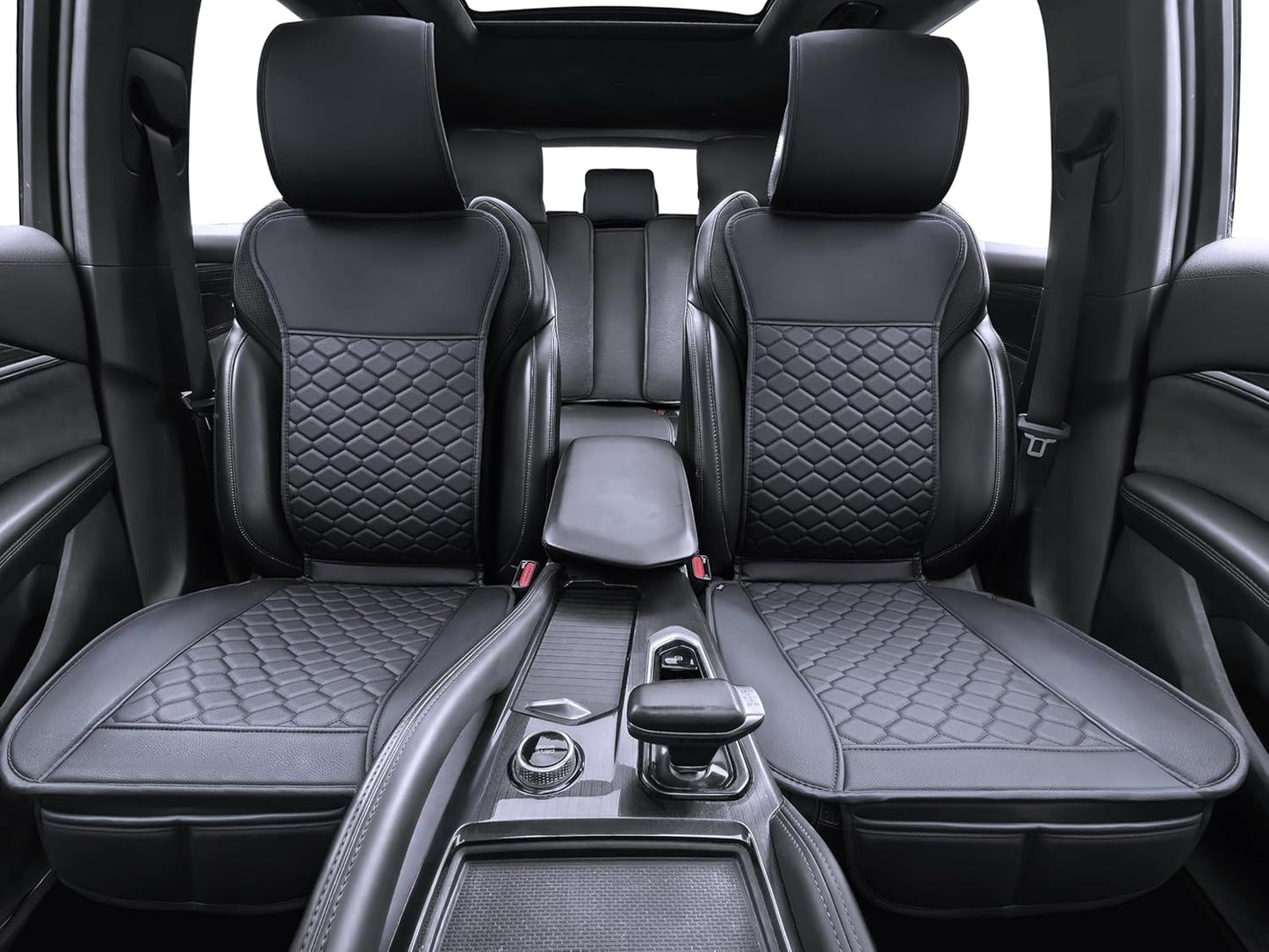 Elantrip 2PCs Front Car Seat Covers Leather Water Proof Seat Protector Universal fit for Most Cars SUVs and Trucks Black