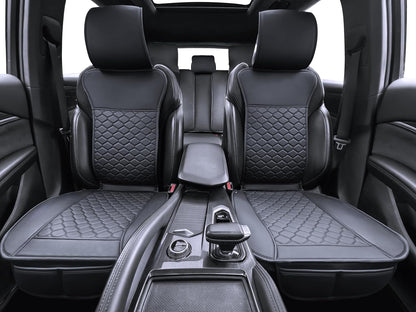 Elantrip 2PCs Front Car Seat Covers Leather Water Proof Seat Protector Universal fit for Most Cars SUVs and Trucks Black
