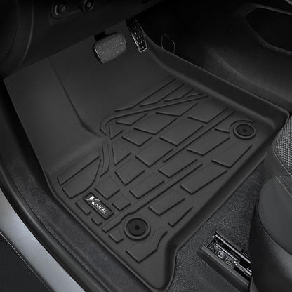 KARPAL Floor Mats for 2007-2013 Chevy Silverado & GMC Sierra 1500 Crew Cab / 2007-2014 2500/3500 HD(Footwell Coverage), All-Weather TPE Custom Fit Floor Liners Car Accessories