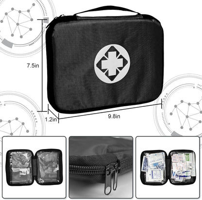 Travel-First Aid-Kit Car-Home 300PCS Survival-Kit Outdoor-Adventure - Small Portable Red Emergency Essential Sets Office Hiking Camping Business Public Must Have First Aid Gear Equipment 1st Aid