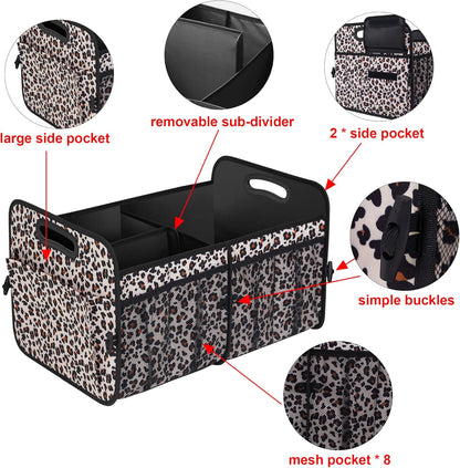 Femuar Car Trunk Organizer with Large Capacity Waterproof Car Accessories for Women & Men, Collapsible Trunk Organizer for Suv/Jeep/Sedan,Tools (Black, Standard)