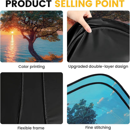 Car Windshield Sun Shade - Foldable Car Sun Shade Windshield for Front Window, Reflector Sunshade Offers Ultimate Protection for Cars Interior (55.2 x 31.5 in)