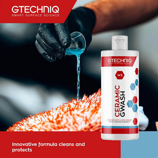 Gtechniq Car Shampoo, 2-in-1 Ceramic GWash and Hydrophobic Coating for Car Cleaning 500ml | Advanced Car Care Solution Cleans and Repels Dirt, Long Losting Protection and Shine, Easy to Apply