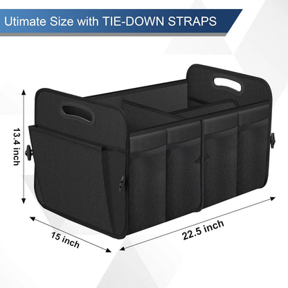 Femuar Car Trunk Organizer with Large Capacity Waterproof Car Accessories for Women & Men, Collapsible Trunk Organizer for Suv/Jeep/Sedan,Tools (Black, Standard)