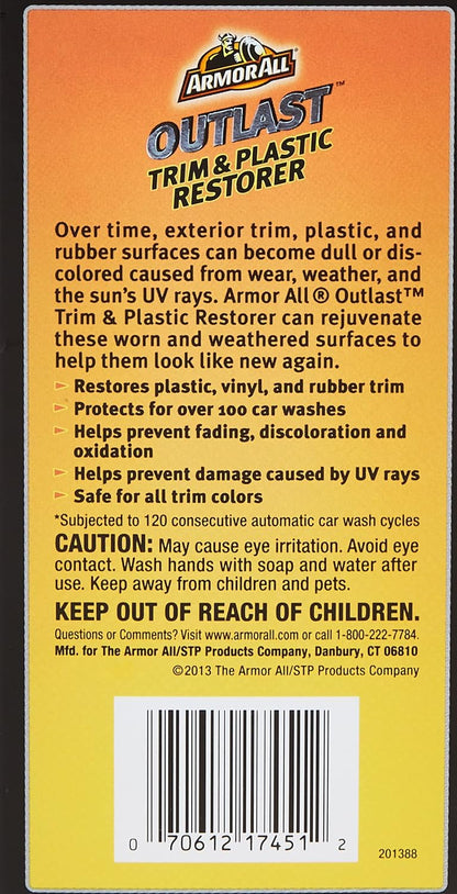 Armor All Outlast Car Trim & Plastic Cleaner , Cleans Cars, Trucks, and Motorcycles, 8 Oz