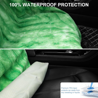 Waterproof Sweating Car Seat Cover for Post Gym Workout, Running, Swimming, Beach and Hiking, Universal Fit Non-Slip Towel Bucket Seat Protector for Cars SUV Trucks, Machine Washable (Grey)