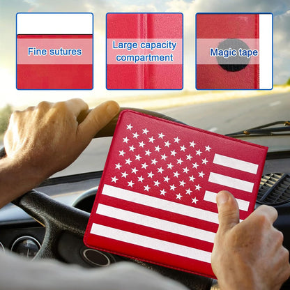 Ziciner Car Registration Insurance Holder, 2Pack Essential Auto Card Document Glove Box Organizer with Touch Fastener, Vehicle Interior Accessories Perfect for Most Car, Truck, SUV (Red/Small Car)