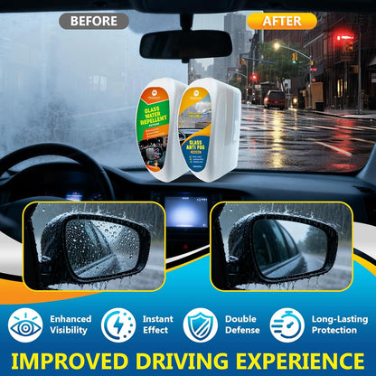 Car Water Repellent & Anti-Fog for Windshield – Advanced Hydrophobic Coating, Clear Vision, Long-Lasting Protection, Easy Apply for Cars, Trucks, SUVs