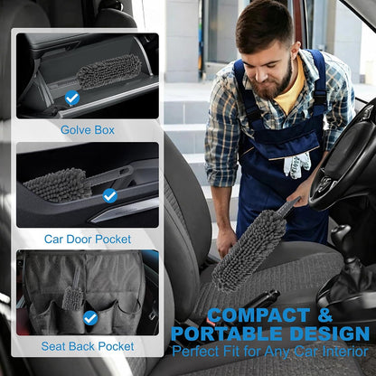 15.8" Car Duster Chenille,Car Accessories Duster Interior for Men,Washable Reusable Duster for Blind,Home,Car,Desk